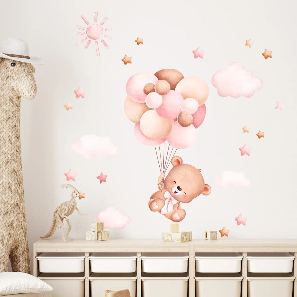 Wasserfarben-Cartoon-Ballon-Bä – Baby Girl Nursery Quotes Bewertung und Preis
