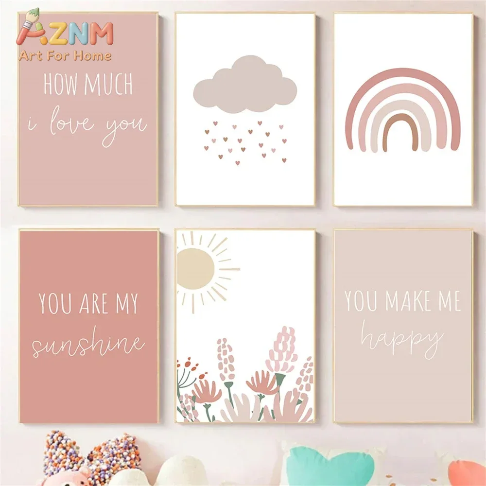 AZNM Boho, rosa Regenbogen-Son – Baby Girl Nursery Quotes Bewertung und Preis