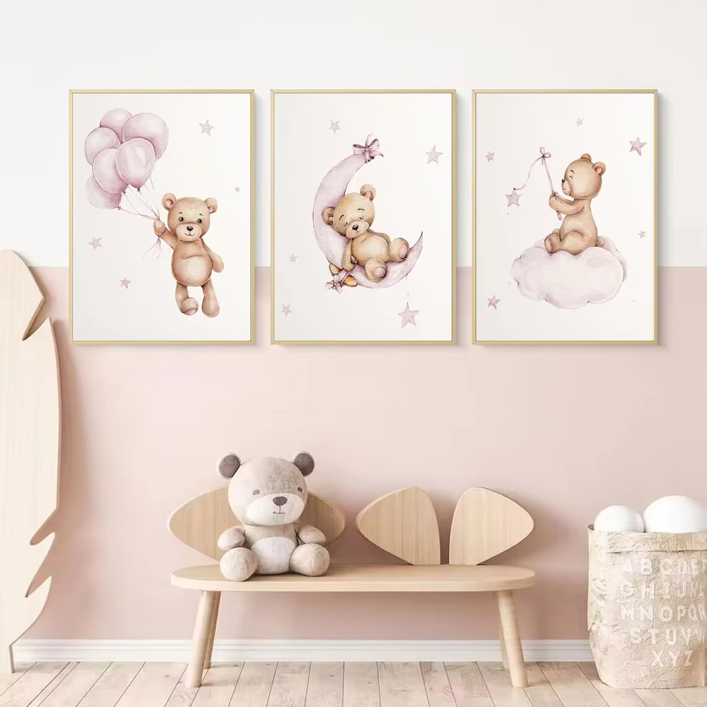 Bären-Wandkunst für das Kinder – Baby Nursery Decor Girl Bewertung und Preis